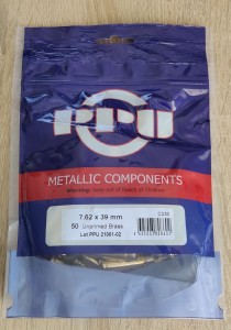 New brass cases 7,62x39 PPU