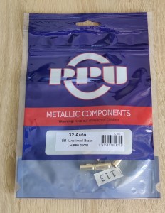 New brass cases PPU  .32 Auto / 7,65 BR