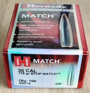 Bullets Hornady .30 178gr BTHP
